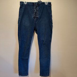 Free People Stretch Lace Up Jegging